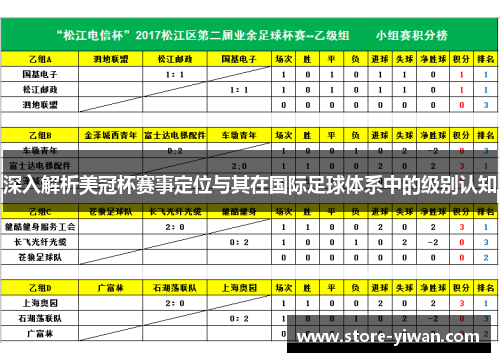 深入解析美冠杯赛事定位与其在国际足球体系中的级别认知